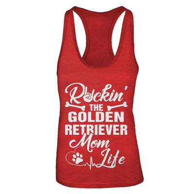 Rockin The Golden Retriever Mom Life-T-Shirt & Tank Top-Women's Ideal Racerback Tank-Red