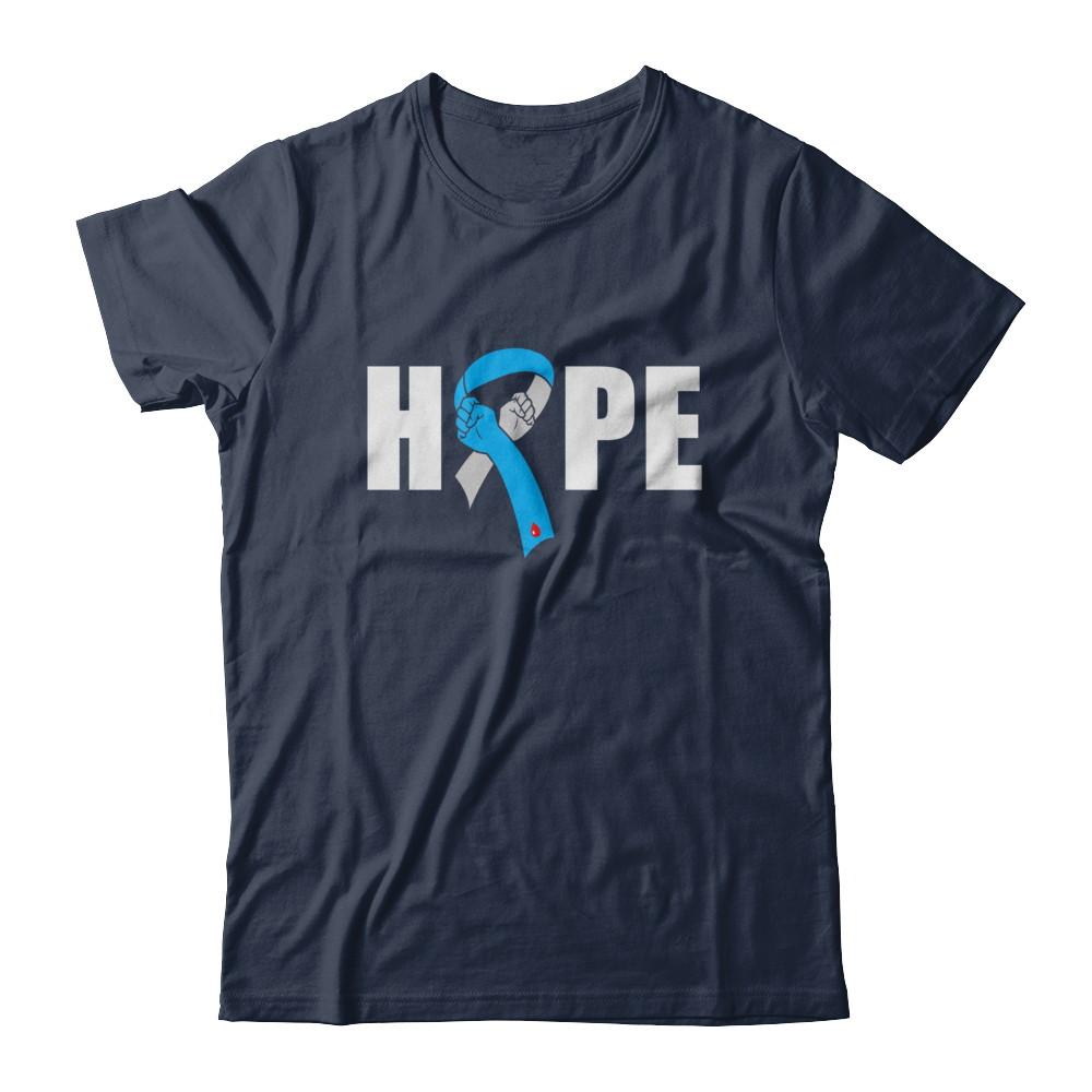 Hope Cure Fight T1D T2D Diabetic Diabetes Warrior-T-Shirt & Hoodie-Classic T-Shirt-Navy
