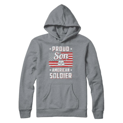 Proud Son Of A Soldier Army Dad Mom Veteran-T-Shirt & Hoodie-Pullover Hoodie-Light Steel