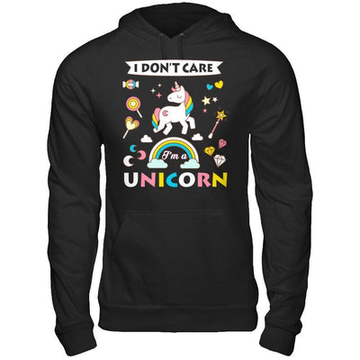 I Dont Care I'am A Unicorn-T-Shirt & Hoodie-Pullover Hoodie-Black