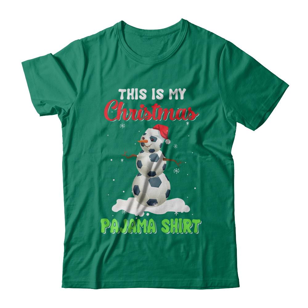 This Is My Christmas Pajama Xmas Snowman Soccer-T-Shirt & Sweatshirt-Classic T-Shirt-Kelly Green