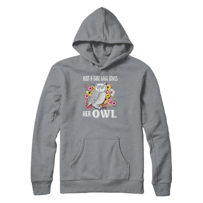 Just A Girl Who Loves Her Owl-T-Shirt & Tank Top-Pullover Hoodie-Light Steel