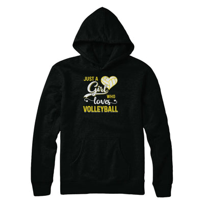 Just A Girl Who Loves Volleyball-T-Shirt & Tank Top-Pullover Hoodie-Black