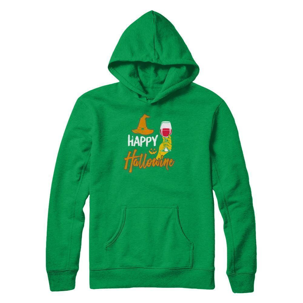 Halloween Happy Hallowine For Wine Lover-T-Shirt & Tank Top-Pullover Hoodie-Irish Green