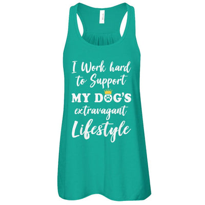 I Work Hard To Support My Dog's Extravagant Lifestyle-T-Shirt & Tank Top-Women's Flowy Racerback Tank-Kelly