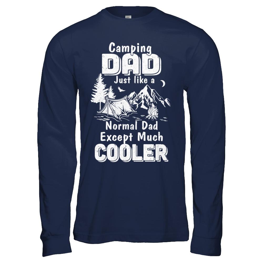 Camping Dad Except Much Cooler-T-Shirt & Hoodie-Long Sleeve T-Shirt-Navy