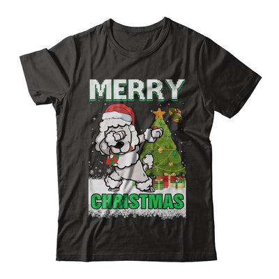 Cute Poodle Claus Merry Christmas Ugly Sweater-T-Shirt & Sweatshirt-Premium T-Shirt-Black