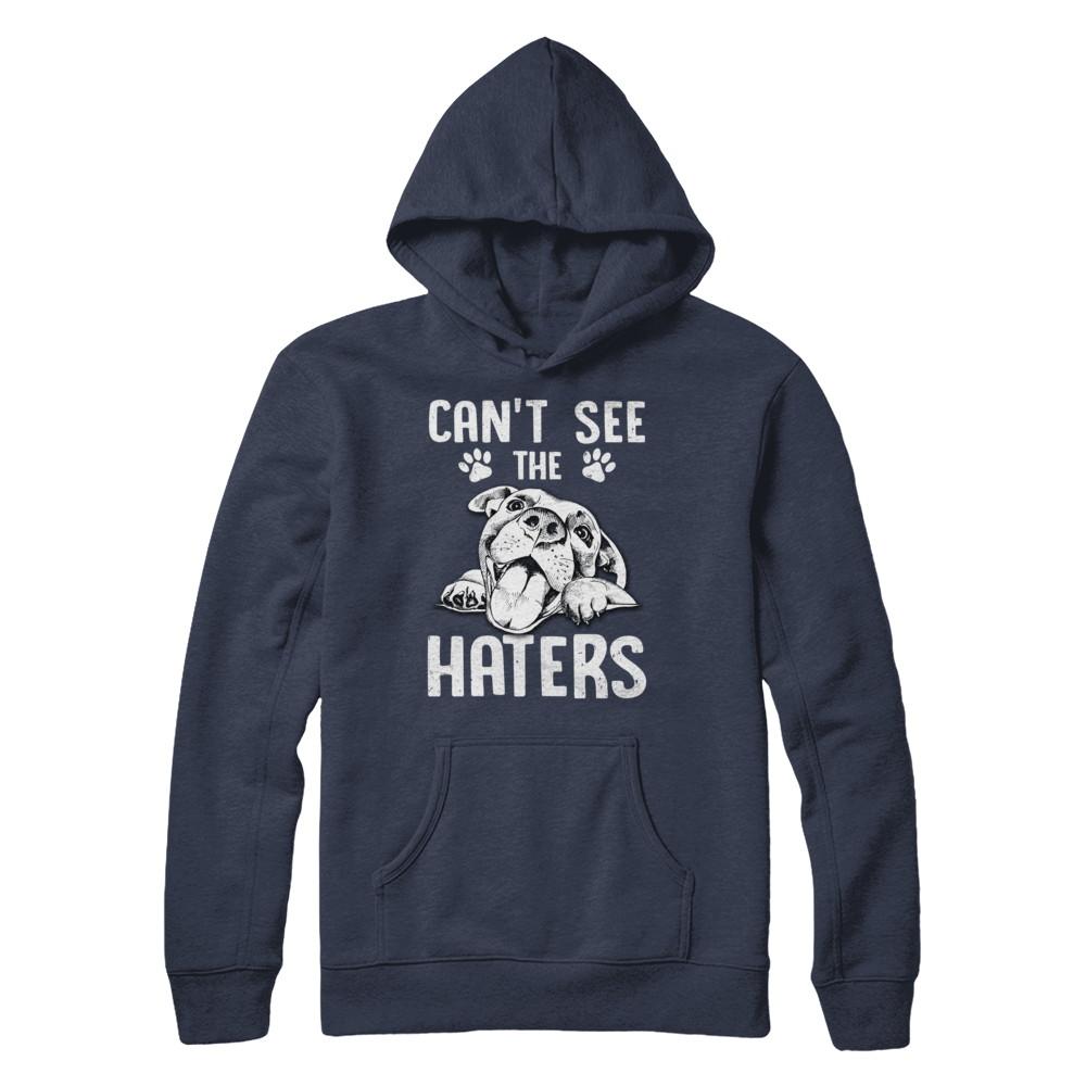 Pitties Dog Can't See The Haters-T-Shirt & Hoodie-Pullover Hoodie-Navy
