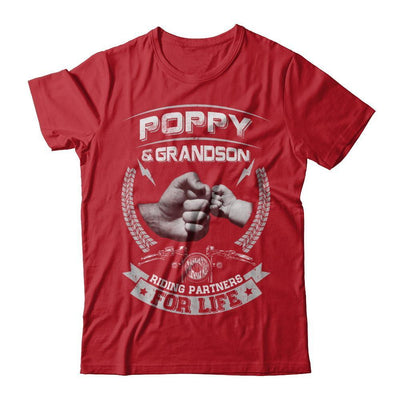 Motocross Poppy And Grandson Riding Partners For Life-T-Shirt & Hoodie-Classic T-Shirt-Red