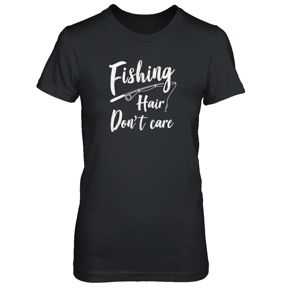Fishing Hair Don't Care-T-Shirt & Tank Top-Women's T-Shirt-Black