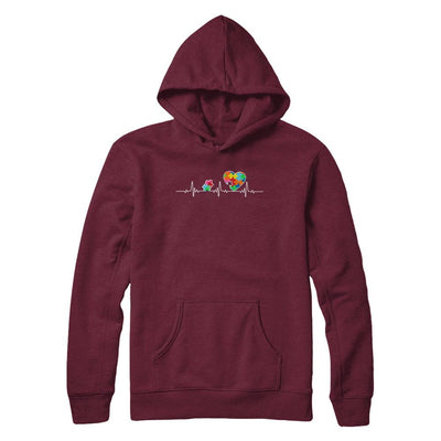 Autism Puzzle Heartbeat Autism Awareness-T-Shirt & Hoodie-