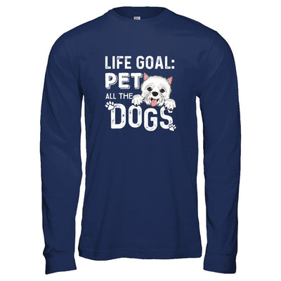 Life Goal Pet All The Dogs-T-Shirt & Tank Top-Long Sleeve T-Shirt-Navy