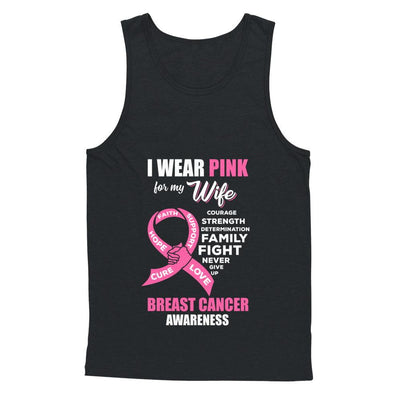 Breast Cancer I Wear Pink For My Wife Husband-T-Shirt & Hoodie-Unisex Tank-Black