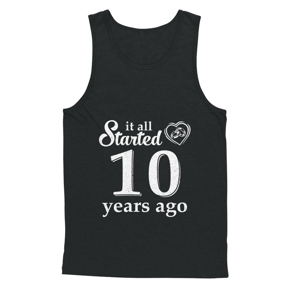 10Th Wedding Anniversary Married Couples 2011 Husband Wife-T-Shirt & Hoodie-Unisex Tank-Black