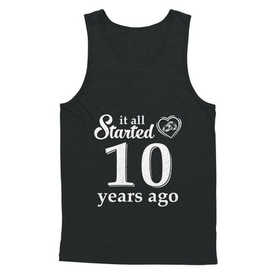 10Th Wedding Anniversary Married Couples 2011 Husband Wife-T-Shirt & Hoodie-Unisex Tank-Black
