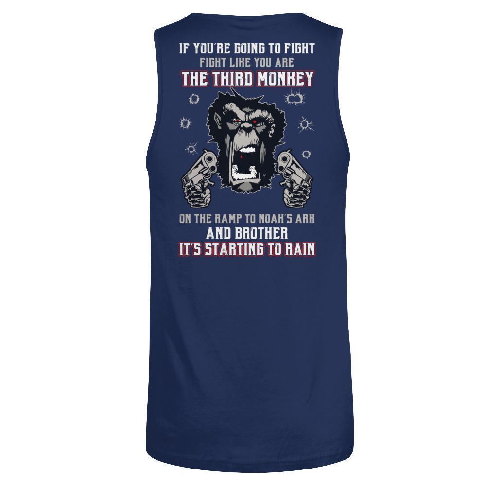 If You're Going To Fight Fight Like You're The Third Monkey-T-Shirt & Hoodie-Unisex Tank-Navy