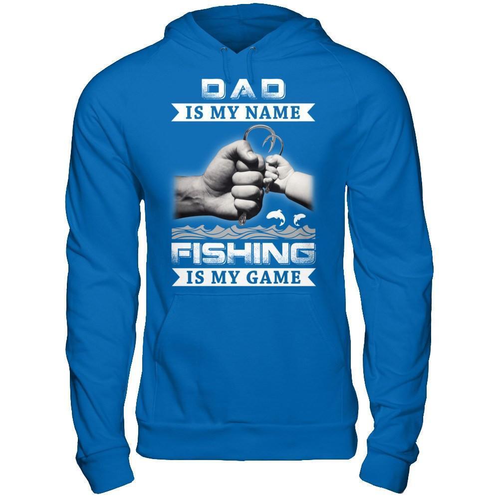 Dad Is My Name Fishing Is My Game-T-Shirt & Hoodie-Pullover Hoodie-Royal