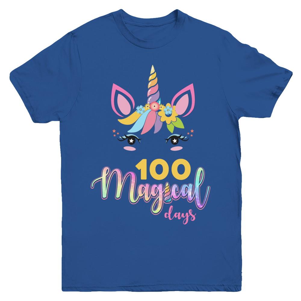 100 Magical Days Of School Unicorn Girl Gifts Youth-Youth Shirt-Youth T-Shirt-Royal