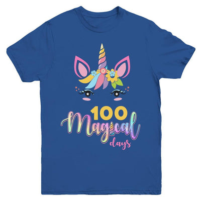 100 Magical Days Of School Unicorn Girl Gifts Youth-Youth Shirt-Youth T-Shirt-Royal