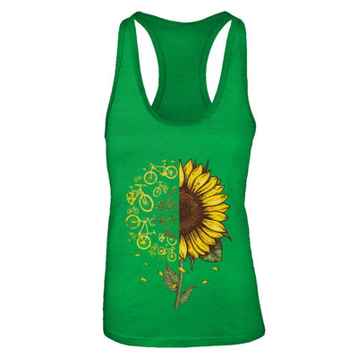 Sunflower Cycling Cycle-T-Shirt & Tank Top-Women's Ideal Racerback Tank-Kelly Green