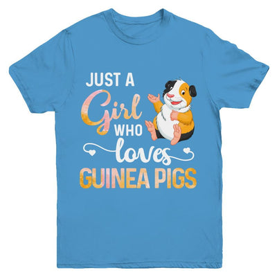 Just A Woman Who Loves Guinea Pigs Youth-Youth Shirt-Youth T-Shirt-Carolina Blue