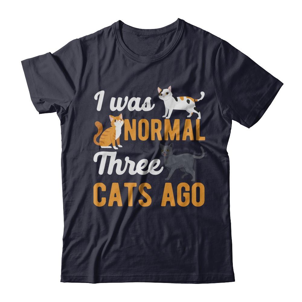 I Was Normal 3 Cats Ago-T-Shirt & Hoodie-Premium T-Shirt-Midnight Navy