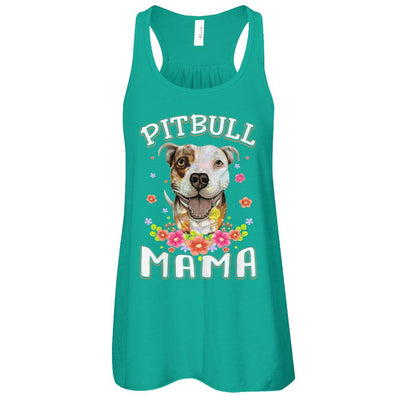 Proud Pitbull Mom Pitbull Mama-T-Shirt & Tank Top-Women's Flowy Racerback Tank-Kelly
