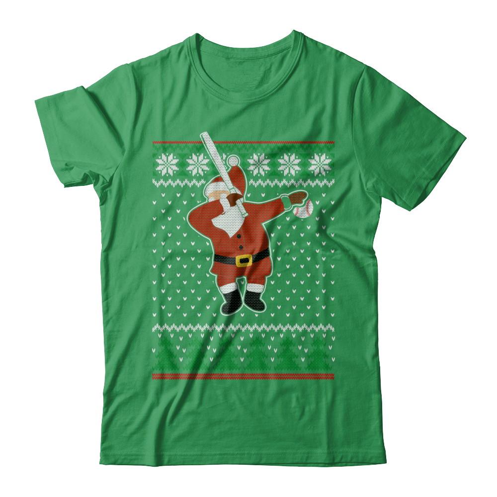Dabbing Santa Baseball Ugly Sweater Christmas-T-Shirt & Sweatshirt-Premium T-Shirt-Kelly Green