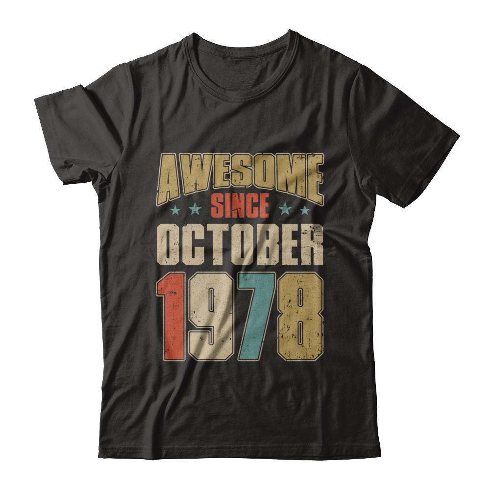 Vintage Retro Awesome Since October 1978 44th Birthday
