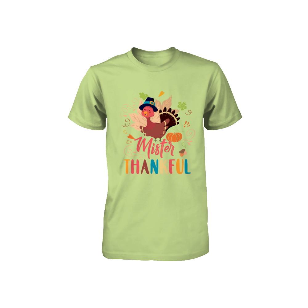 Cute Mister Thankful Turkey Thanksgiving Youth-Youth Shirt-Toddler T-Shirt-Key Lime