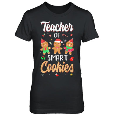 Cute Teacher Of Smart Cookies Merry Xmas Christmas-T-Shirt & Sweatshirt-Women's T-Shirt-Black