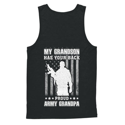 My Grandson Has Your Back Proud Proud Army Grandpa-T-Shirt & Hoodie-Unisex Tank-Black