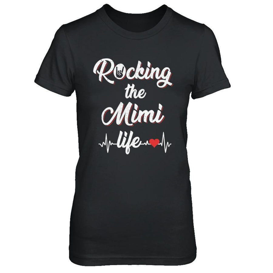 Rocking The Mimi Life Mothers Day Gifts-T-Shirt & Hoodie-Women's T-Shirt-Black