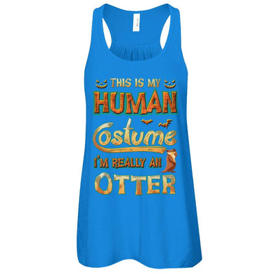 Otter Halloween My Human Costume I'm Really An Otter-T-Shirt & Tank Top-Women's Flowy Racerback Tank-True Royal