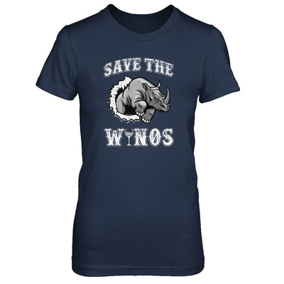 Save The Winos Wine Rhino-T-Shirt & Tank Top-Women's T-Shirt-Navy