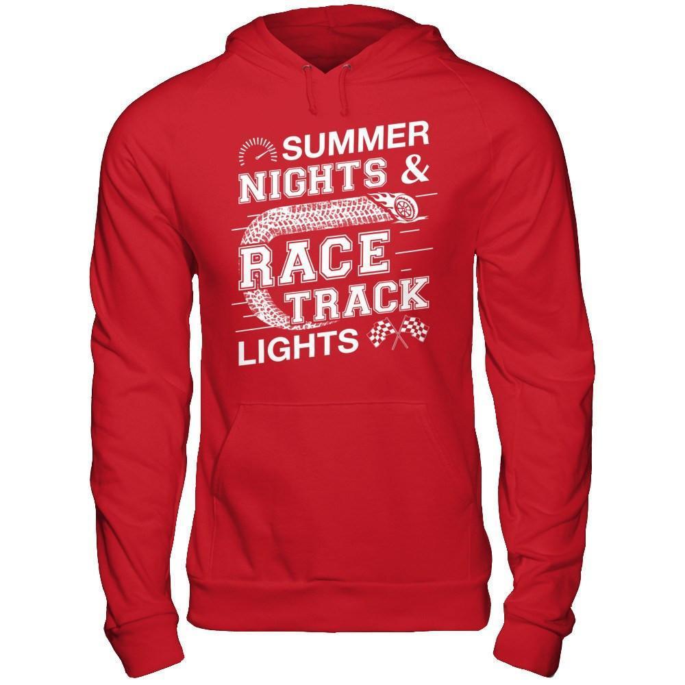 Summer Nights Race Track Lights-T-Shirt & Hoodie-Pullover Hoodie-Red