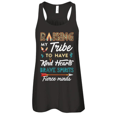Raising My Tribe To Have Kind Hearts Brave-T-Shirt & Tank Top-Women's Flowy Racerback Tank-Black