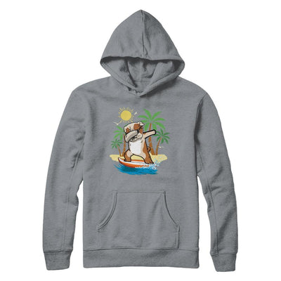 Summer Vacation Dabbing Bulldog Surfing Surfboard Gift-T-Shirt & Hoodie-Pullover Hoodie-Light Steel