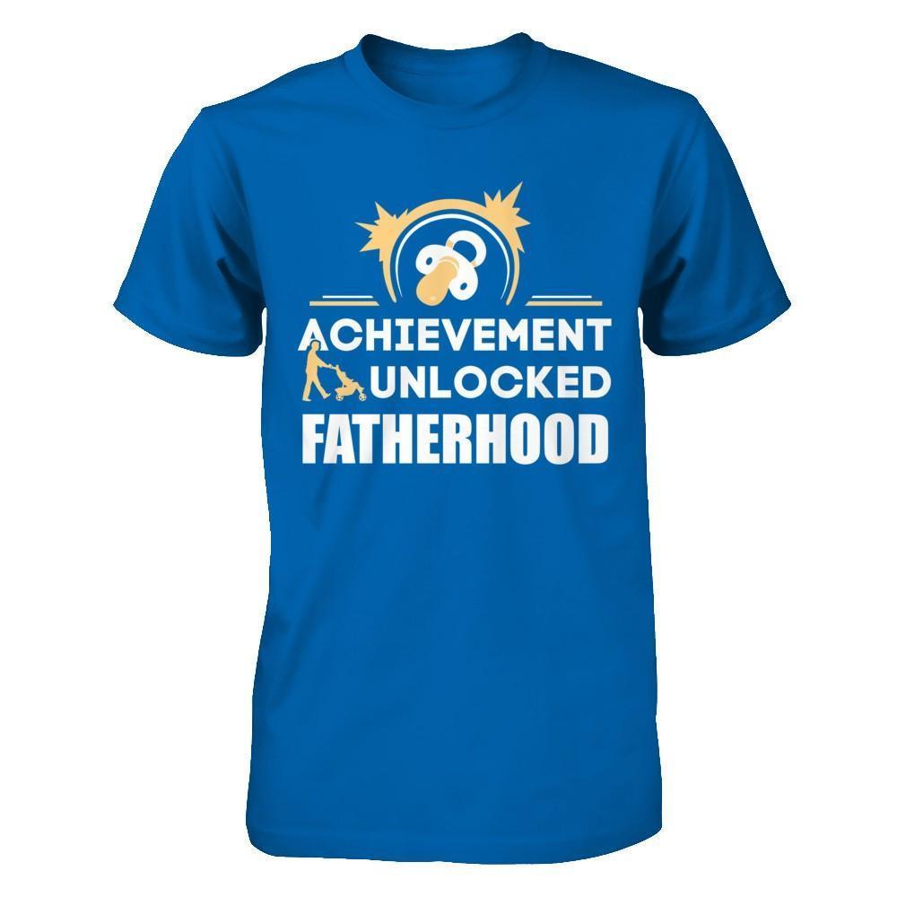 Achievement Unlocked Fatherhood First Time Dad-T-Shirt & Hoodie-Classic T-Shirt-Royal