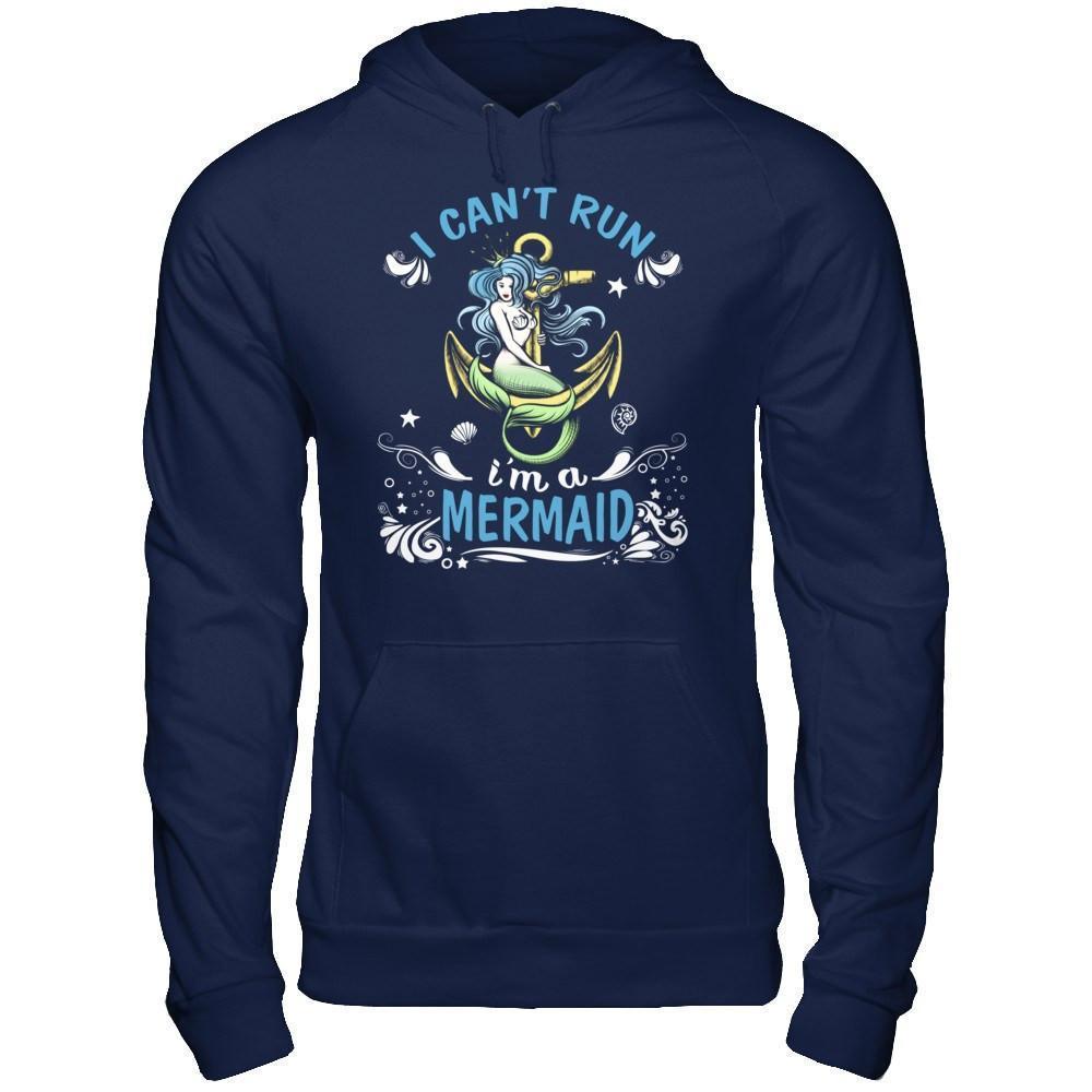 I Can't Run I'm A Mermaid-T-Shirt & Hoodie-Pullover Hoodie-Navy