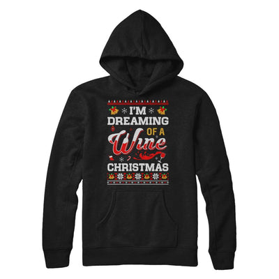I'm Dreaming Of A Wine Christmas Ugly Sweater-T-Shirt & Sweatshirt-Pullover Hoodie-Black