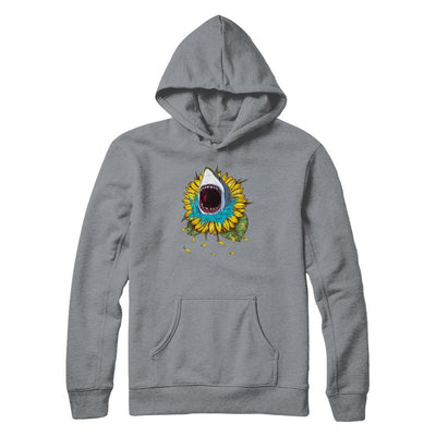 Shark Sunflower Funny Shark Lover Gift-T-Shirt & Tank Top-Pullover Hoodie-Light Steel