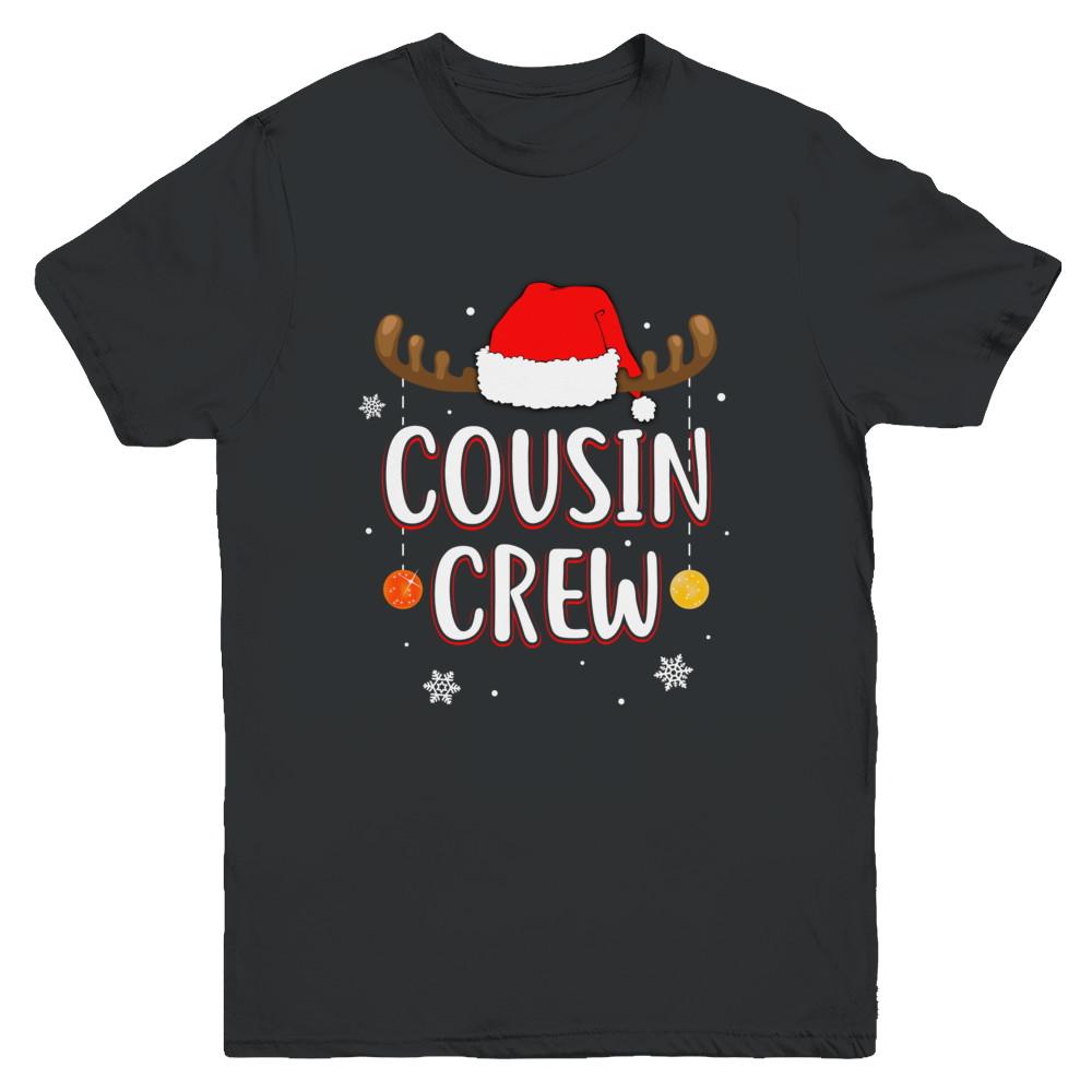 Cousin Crew Reindeer Matching Family Christmas Youth-Youth Shirt-Youth T-Shirt-Black