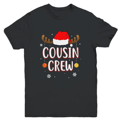 Cousin Crew Reindeer Matching Family Christmas Youth-Youth Shirt-Youth T-Shirt-Black