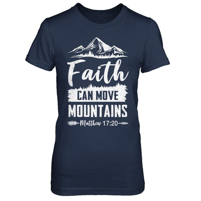 Faith Can Move Mountains God Christian-T-Shirt & Hoodie-Women's T-Shirt-Navy