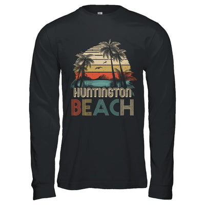 Vintage Summer Huntington Beach California-T-Shirt & Hoodie-Long Sleeve T-Shirt-Black