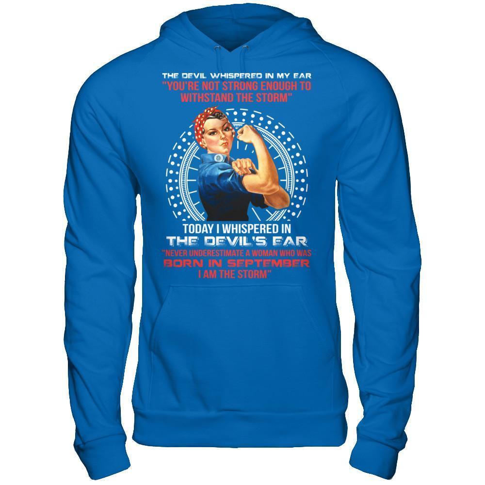 I Whispered Devil Ear Woman Who Was Born In September-T-Shirt & Hoodie-Pullover Hoodie-Royal