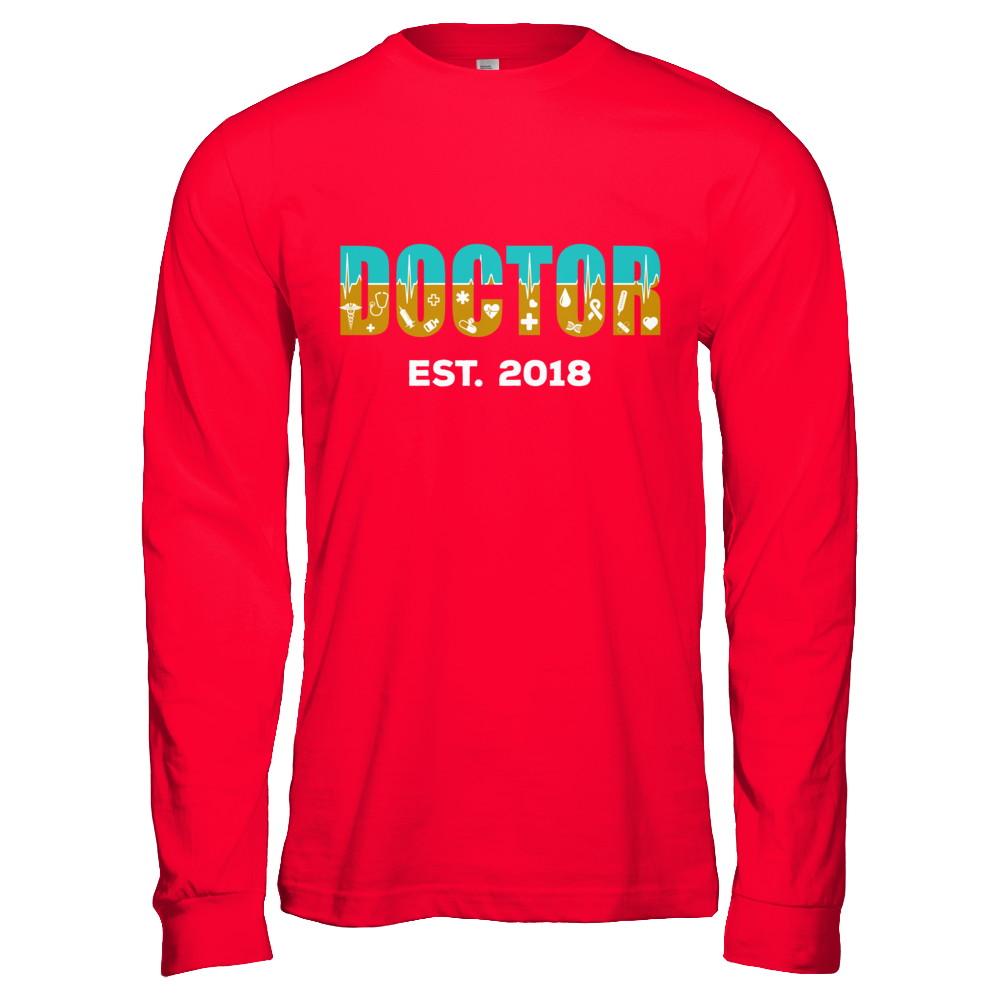 Medical School Graduation Doctor 2018-T-Shirt & Hoodie-Long Sleeve T-Shirt-Red
