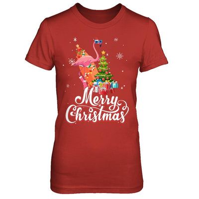 Flamingo Christmas Gift Merry Christmas Flamingo-T-Shirt & Sweatshirt-Women's T-Shirt-Red