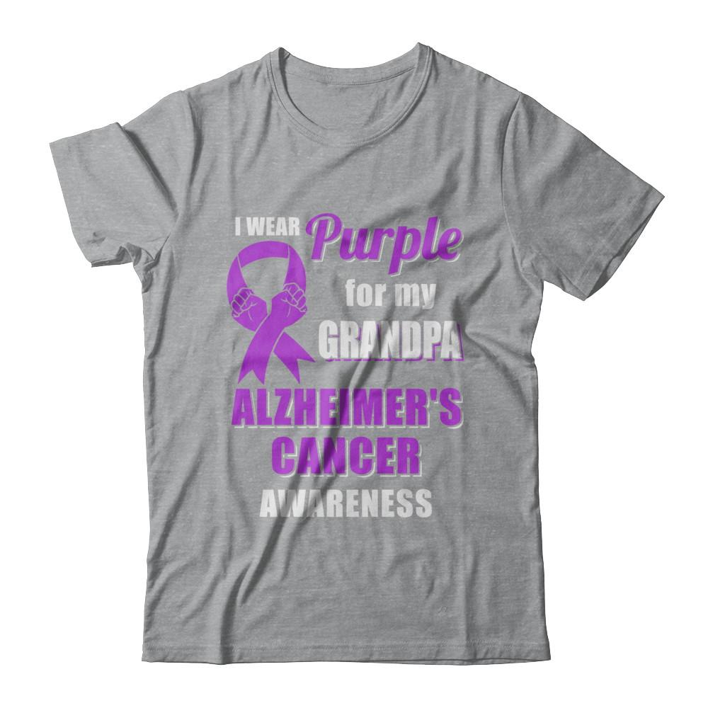 I Wear Purple For My Grandpa Alzheimer's Awareness-T-Shirt & Hoodie-Classic T-Shirt-Sport Grey